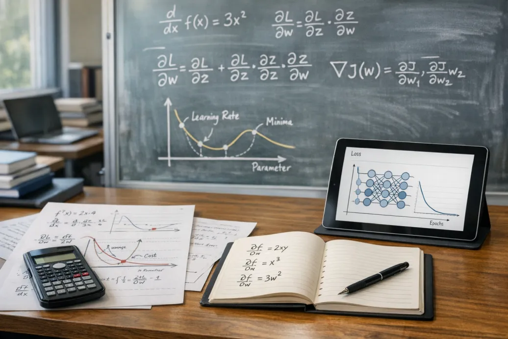 Derivatives guiding optimization in artificial intelligence models