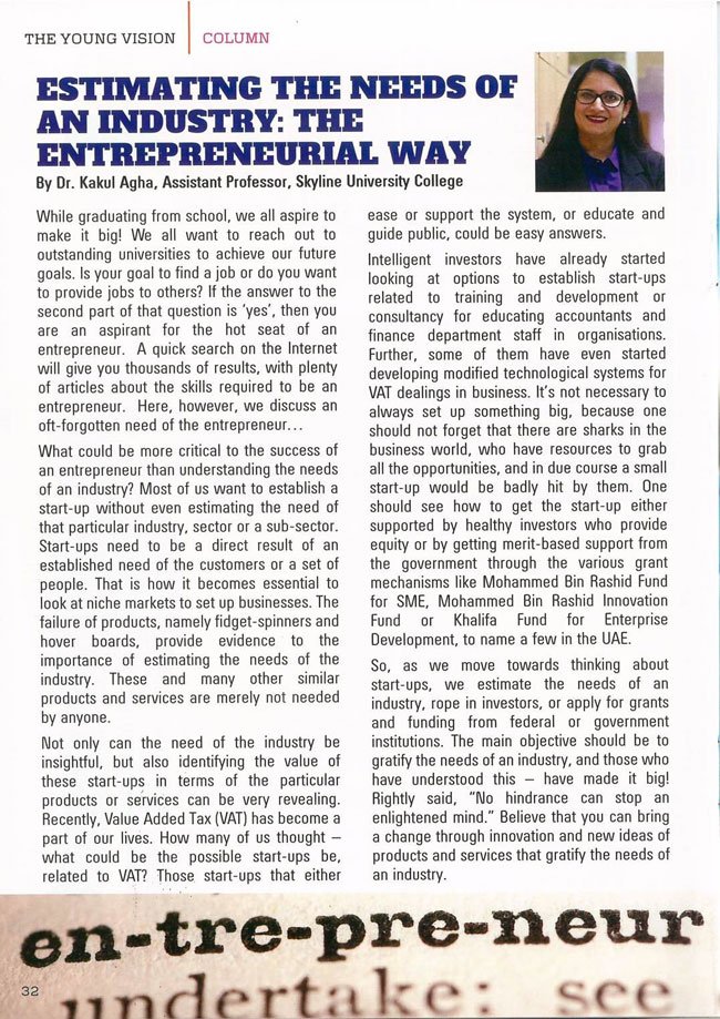 HUC in Media - The Young Vision Magazine